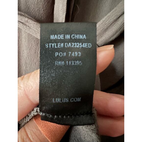 Lulus Women's Button Down Collared Midi Shirt Dress Sleeveless Solid Gray SZ XL - Picture 10 of 14